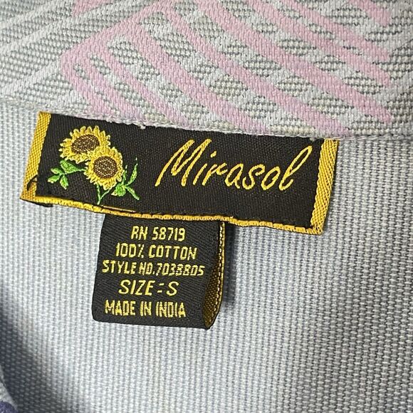 Marisol Womens Jean Jacket M Colorful Embroidered Tribal Blue Purple Hippie - Picture 7 of 10